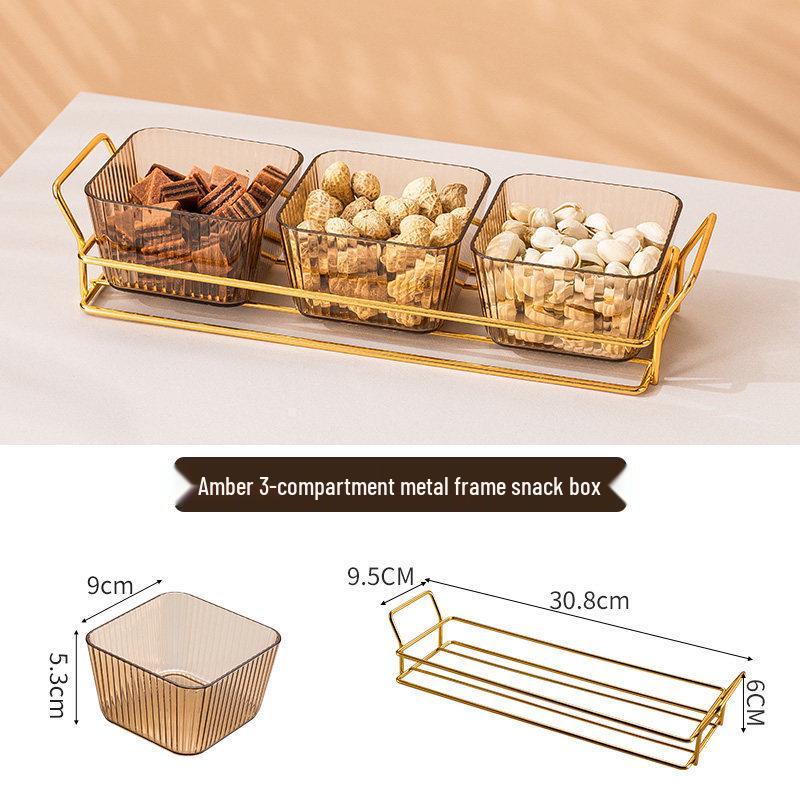 Creative Plastic Snack Compartment Plate for Living Room or Bar Use