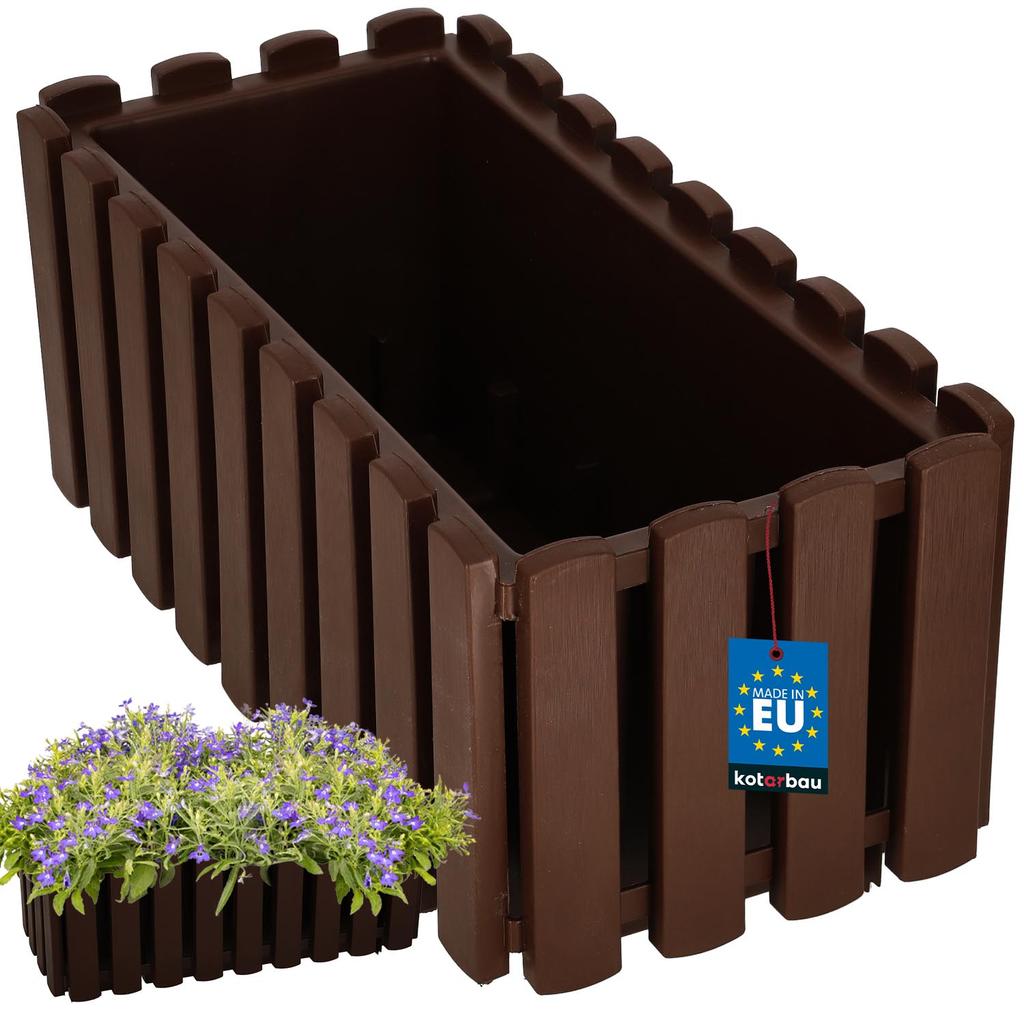 Balcony Flowerpot Box for Railing Terrace Rustic Brown 40cm