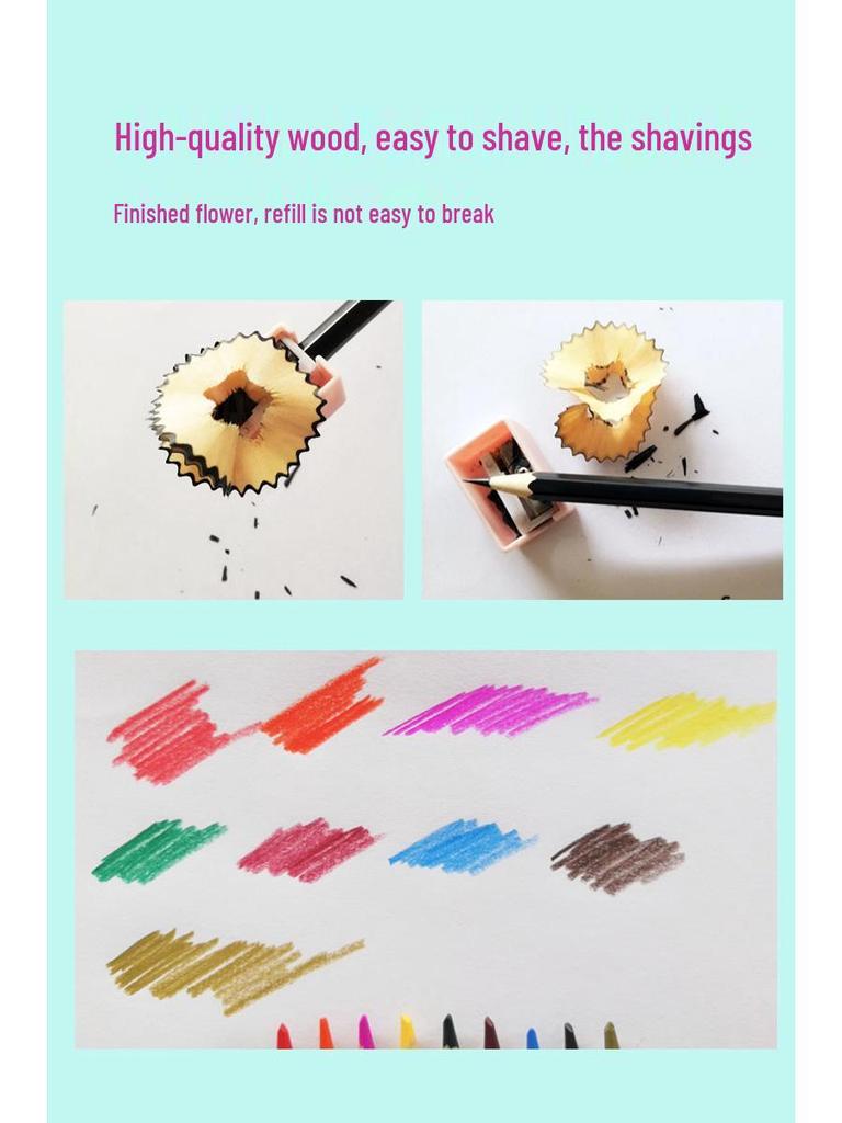 50-Color Wooden Hexagonal Oil-Based Colored Pencil Set for Adults and Art Students with Water-Soluble Paintbrushes.