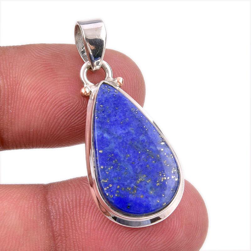 

Natural Lapis Lazuli Gemstone 925 Solid Sterling Silver Gift Pendant 1.50 h6R48
