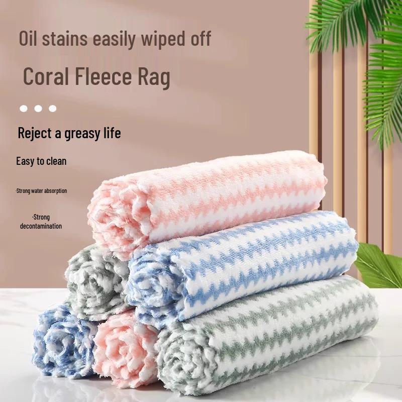 Non-Stick Absorbent Kitchen Dishcloth - Easy-Clean, Hair-Free, Lazy Rag for Wiping and Housework