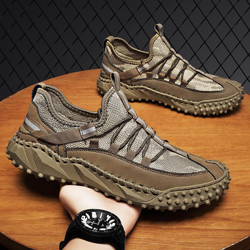 

2024 Lightweight Men s Running Shoes Outdoor Breathable Non-slip Men s Sneakers Fashion Flexible Tennis Lace-up 46 хаки
