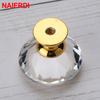 NAIERDI 20mm 30mm Diamond Crystal Glass Knobs Cupboard Pulls Drawer Knobs Kitchen Cabinet Handles Modern Style Furniture Pulls