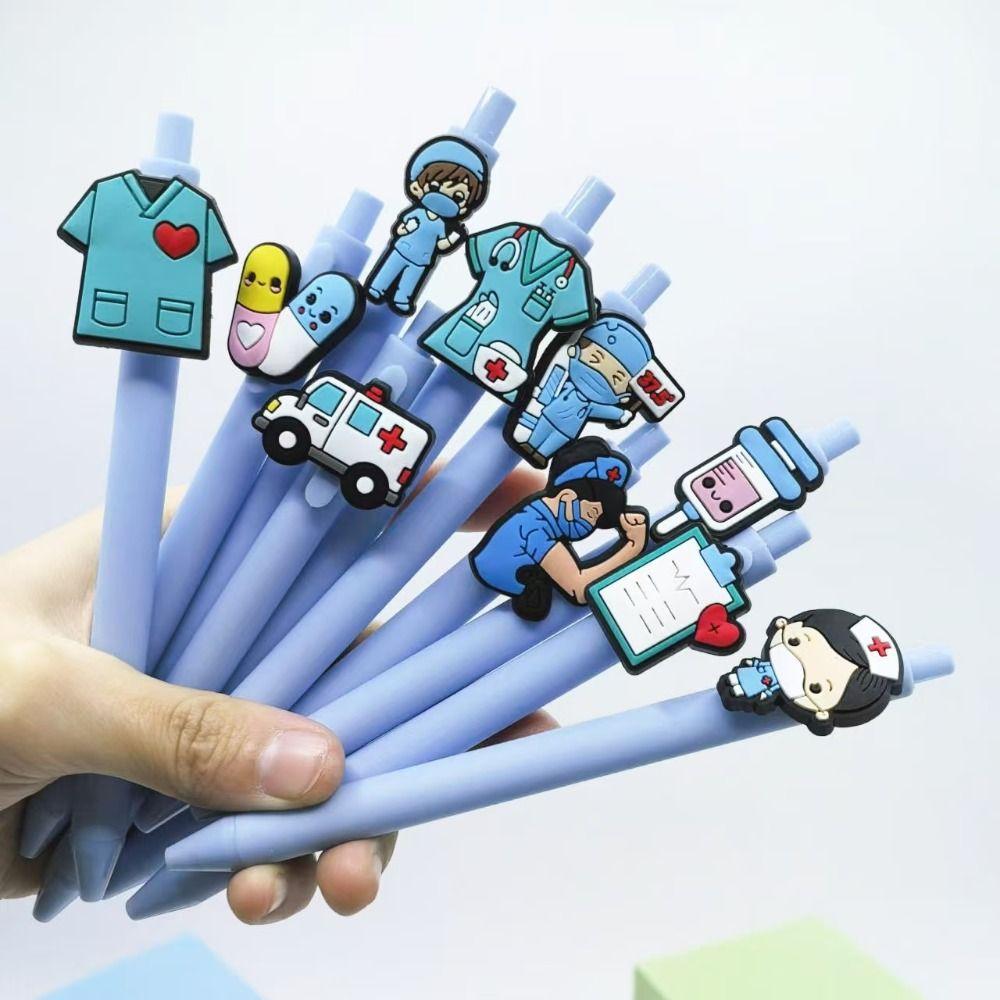 1/10PCS Random Model Gender-neutral Pen Solid Color Ballpoint Pen Cute Suit Patch Pen School