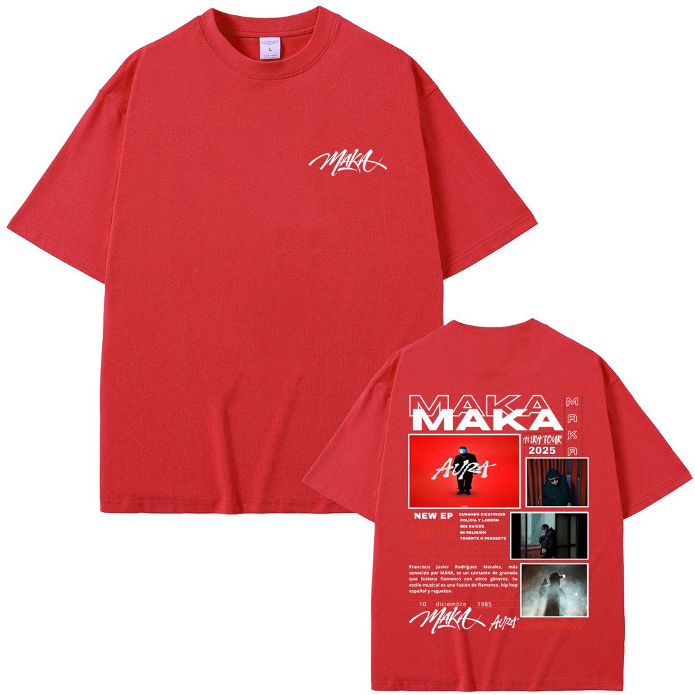 Rapper Maka Aura Concert Tour 2025 T Shirt Men Women Fashion Hip Hop T-shirt Men's Casual Cotton Short Sleeve Tshirt Streetwear
