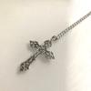 Church Crucifix Necklace Gothic Party Jewelry Pendant Necklace Vintage Alloy Indie Punk Choker Sweater Chain for Women