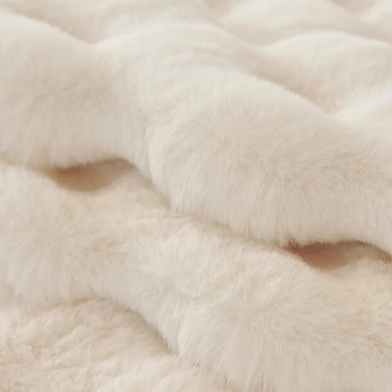Nouveau Housse de Fauteuil Canapé en Peluche Lapin Vente en Gros Hiver Épais Doux Coussin en Peluche Antidérapant Cuir Canapé Canapé Housse de Siège