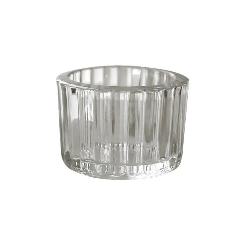 Vertical Stripe Transparent Glass Aroma Candle Holder