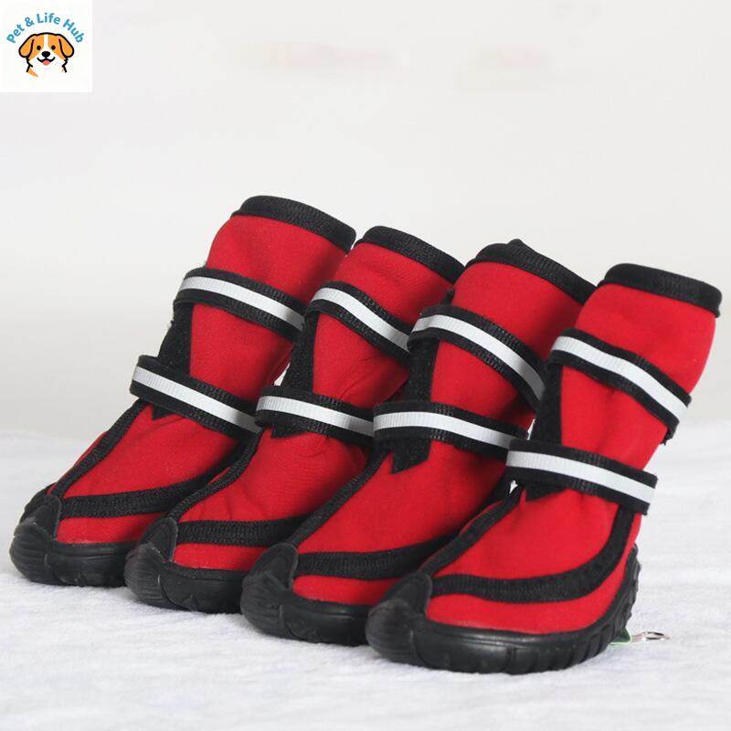 Four Seasons Waterproof Pet Shoes For Small To Large Dogs XXL Size Oxford Sole Reflective Pet Rain Boots