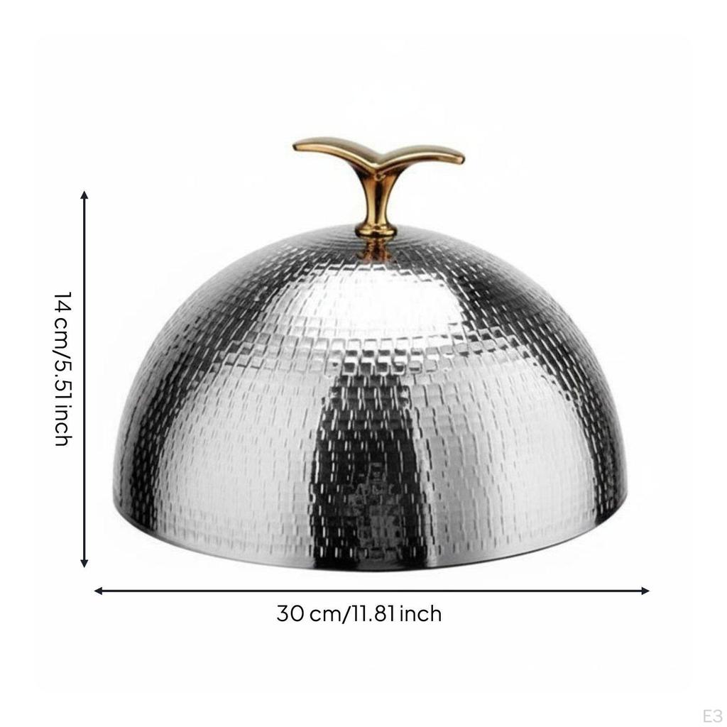 Restaurant Steak Cover Elegant Design Stainless Steel Cloche Hammered Plate for Chefs,