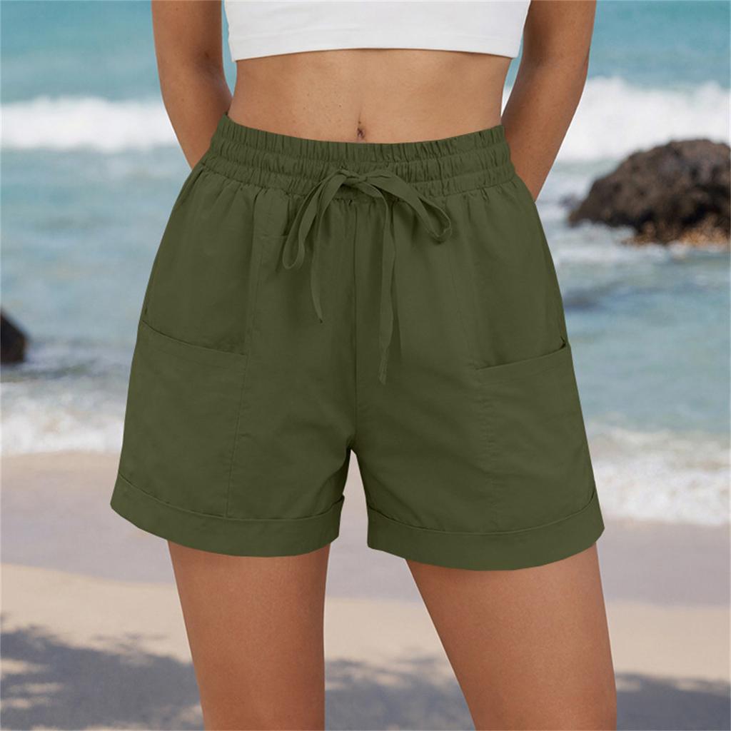 Women's Casual Loose Drawstring Beach Shorts With Pockets