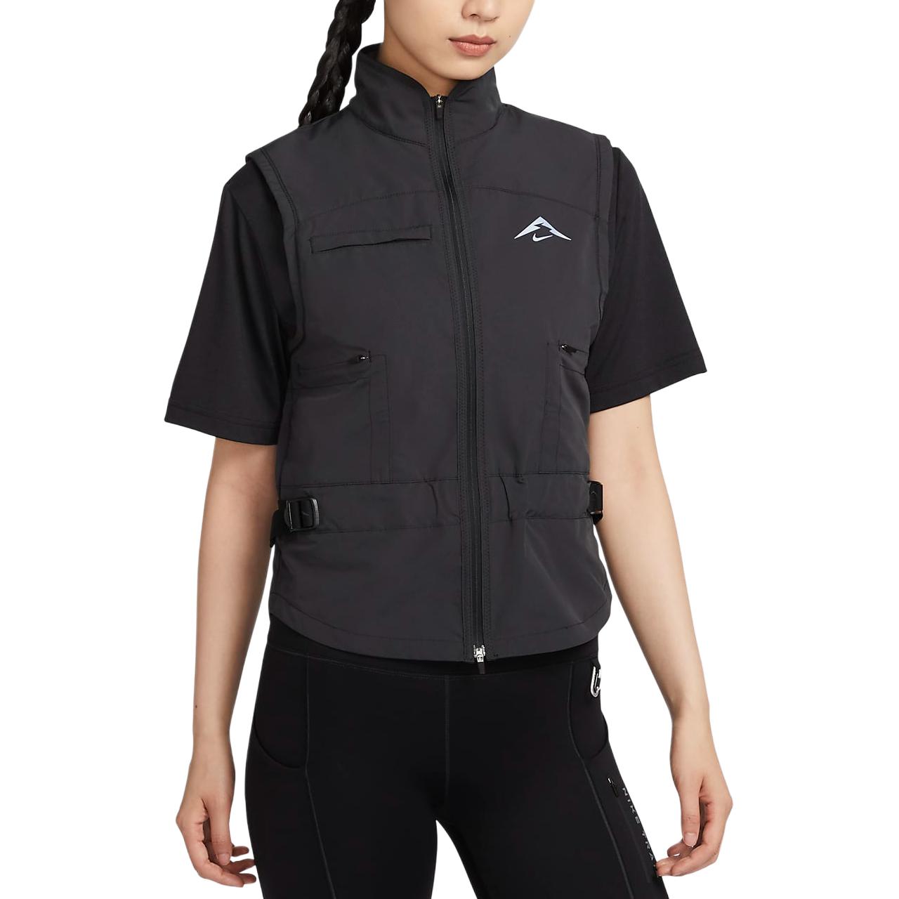 

Nike Trail Repel Outdoor Casual Sports Zip-Up Stand Collar Vest Women Vests Black Coal-Black FV6399-010 L