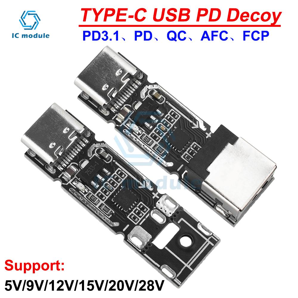 140W 5A Type C PD3.1 Fast Charge Trigger Board 28V/20V/15V/12V/9V/5V Voltage Triggers Support QC AFC FCP
