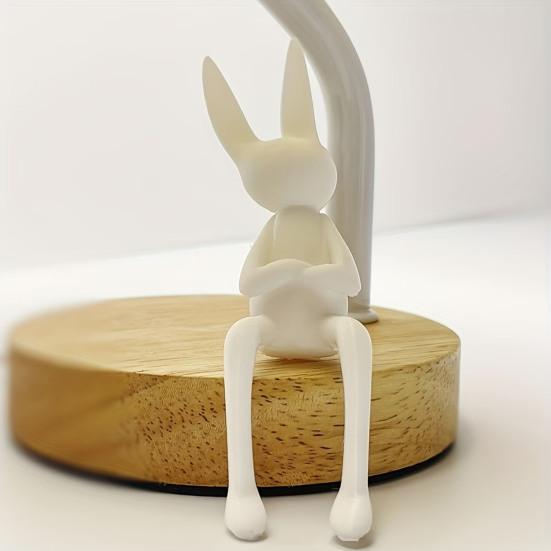 Moderne sitzende Hasenfigur, Osterhasenskulptur für das Wohnzimmer