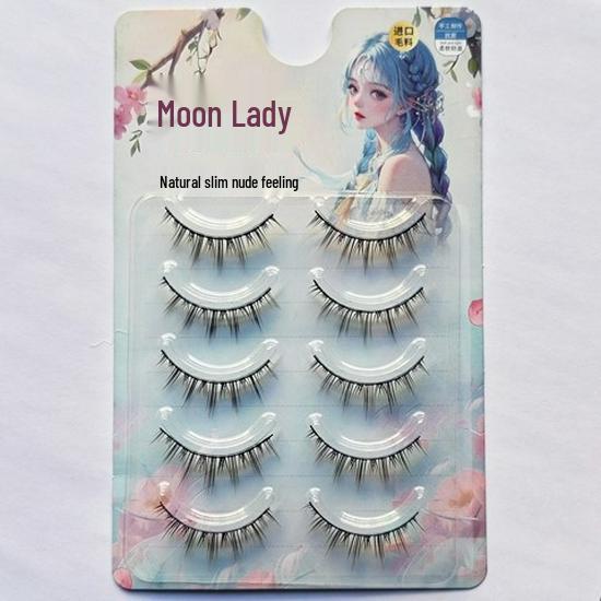 

Yuejiaoniang Натуральный свет Полные полоски Накладные ресницы с черным основанием - Стиль японской манги.