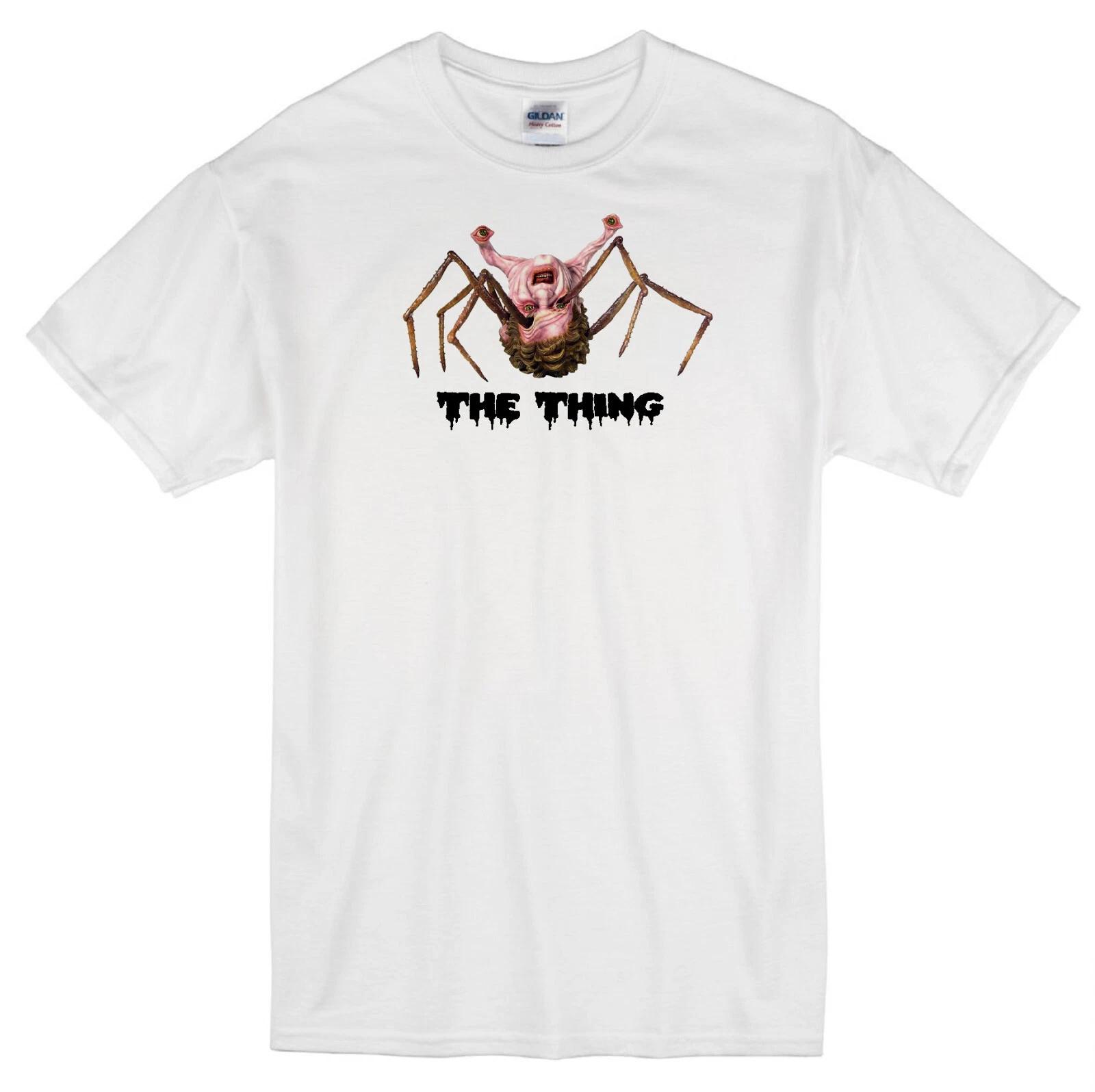 THE THING HEAD SPIDER MONSTER MOVIE KURT RUSSELL 1982 SCI-FI RETRO WHITE T-shirt S