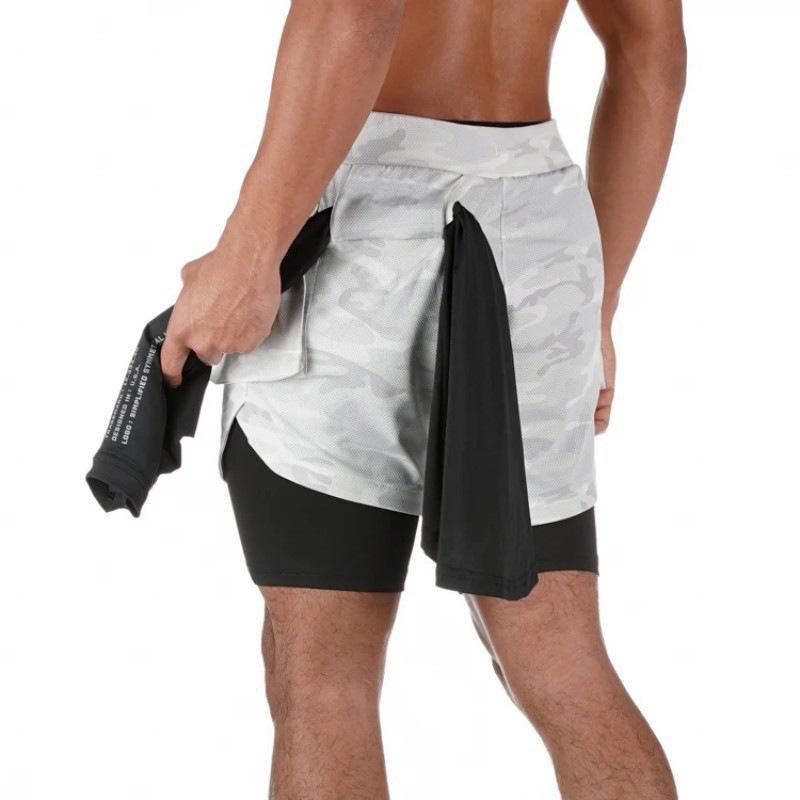 New Sports Lace-Up Shorts Men'S Summer Sports Fitness Double-Layer Breathable Shorts For Men