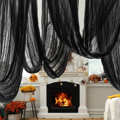 Halloween Gauze Cloth Creepy Blood/Black/White Fabric Gauze for Haunted House Outdoor Indoor Yard Halloween Decoration
