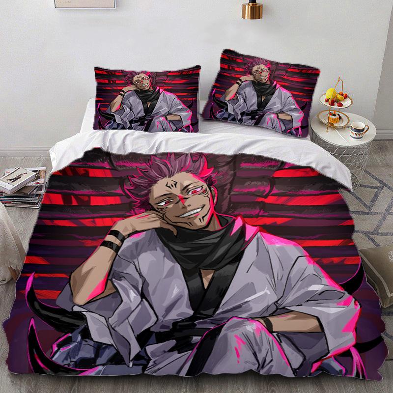 Jujutsu Satoru Gojo Anime Juego de Ropa de Cama Niños Niñas Individual Matrimonial Queen Size Funda Nórdica Con Funda de Almohada Cama Niños Adulto Textiles para el Hogar