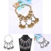 Ethnic Style Carved Flower Design Simulation Gemstone Decoration Women Necklace For Casual Boho Look
