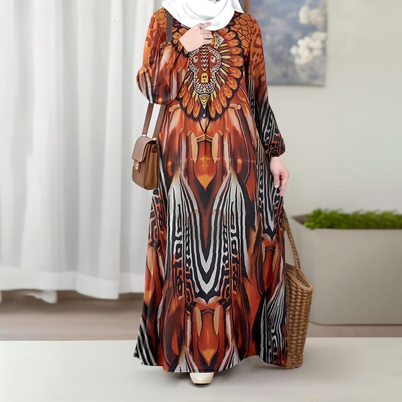 Islamic Clothing, Bright Colors, Muslim Style, Loose Clothing, Quality Prints, Elegant Plus Size Suits for Muslim Women, Knee-length Dresses