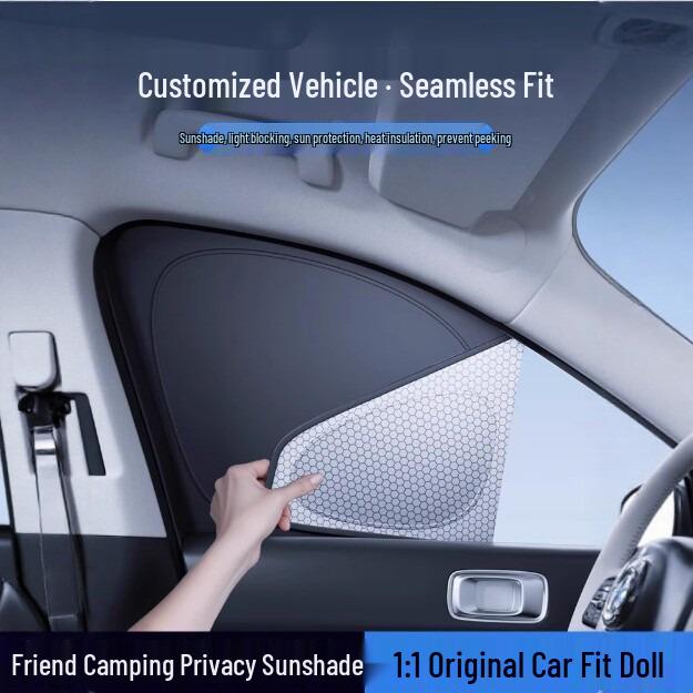 Graphene Ice Silk Car Sunshade Set: 8-Piece Side Window Cooling, Sun Protection, Heat Insulation, Privacy, Blackout.