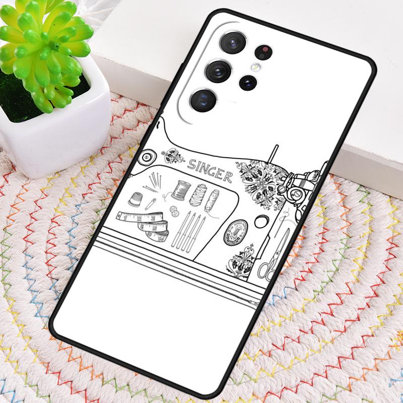 Sewing Machine Print TPU Phone Case For Samsung Galaxy Note 10 Pro S26 S25 S24 S23 S22 Ultra Plus S21 FE S20 Shockproof Cover