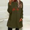 2023 Autumn/Winter Women's Loose Heart Print Double-sided Fleece Sweatshirt with Pockets