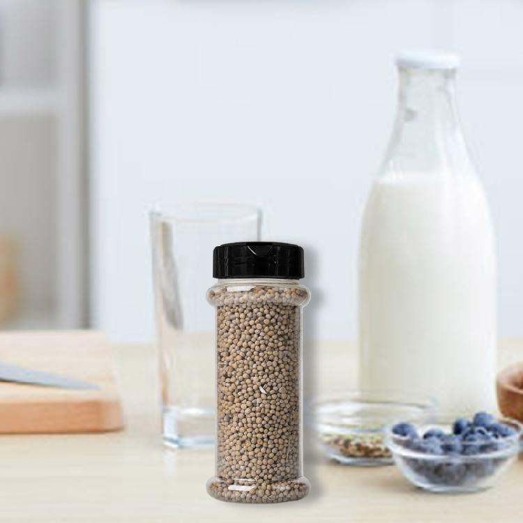 Pack of 8 Effective Spice Container Elegant Round Plastic Jars For Various Seasonings And More With Secure Lids