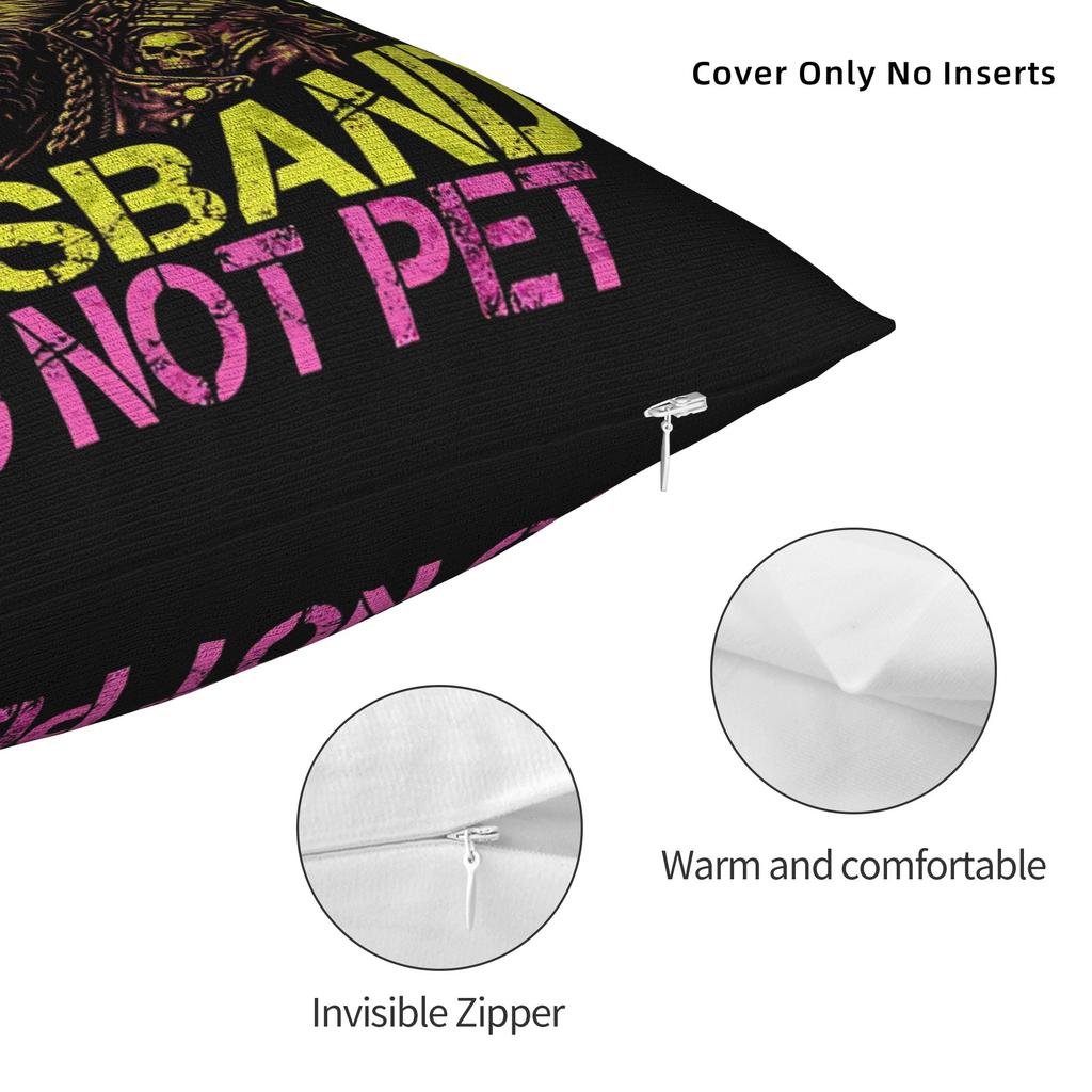 Emotional Support Husband Do Not Pet Pillow Case Vintage Pillow Cover Print Pillowcases For Chair Sofa Home Decor