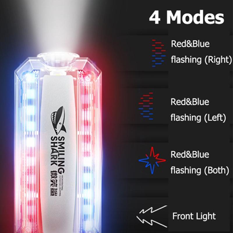 Outdoor Red Blue Strobe Light Police Light Warning Lights Usb Rechargeable Flashlight Shoulder Clip Flashing