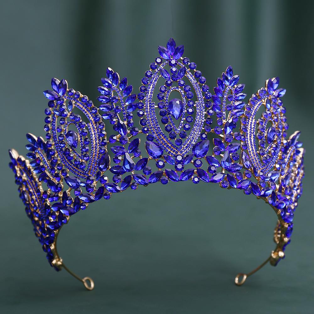 DIEZI Baroque Luxury Fashion AB Rhinestone Crystal Tiara For Women Wedding Party Elegant Bridal Bride Crown Hair Accessories