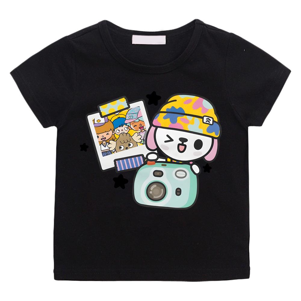 Toca Boca Merch Kawaii 100% Baumwolle T-Shirts Hohe Qualität Kurzarm Jungen Mädchen Kinder T-Shirt Freizeit Grafikdruck Camisetas Anime T-Shirt Niedlich