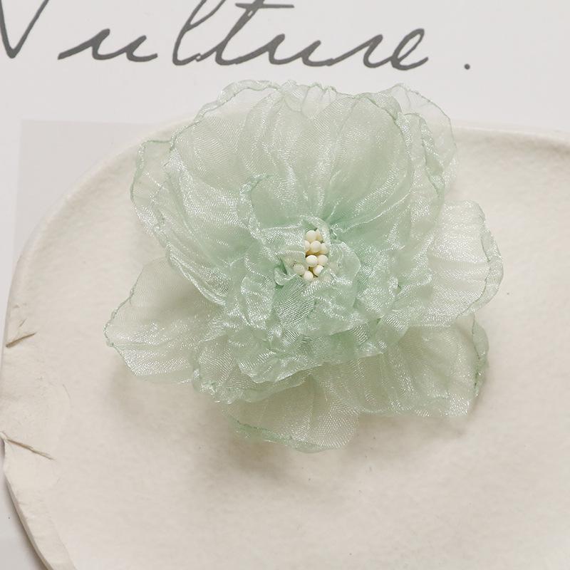 Decorative Organza Fabric Flower DIY Jewelry Accessories Soft Touch for Wedding Bridesmaid Party Hair Clip Making