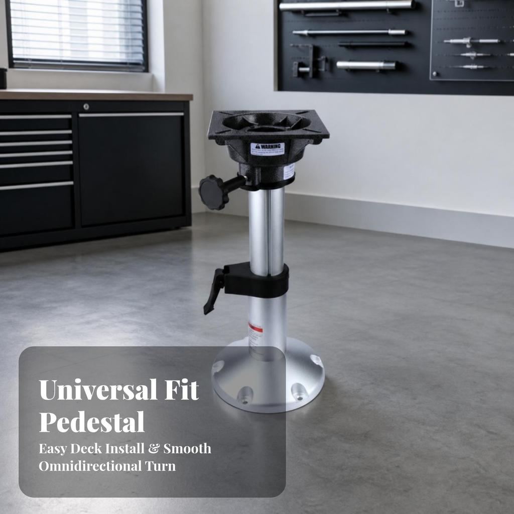 Boat Seat Pedestal with Swivel Base Secure Locking Hardware Resistant