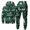 Men's Casual Sweatshirt Set with Pattern for Fall and Winter