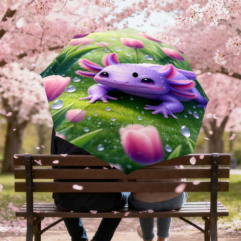 1PC Axolotl Umbrella-8-Rib Reinforced, Automatic Open, Lightweight & Durable, Fashion Accessory for Outdoor, J0376