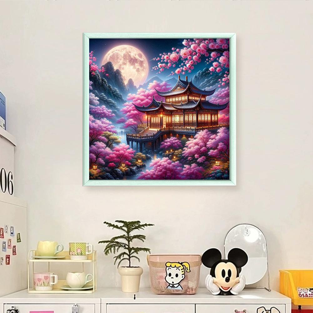 Full Embroidery Eco-cotton Thread 11CT Printed Pavilion Cross Stitch Kit Art