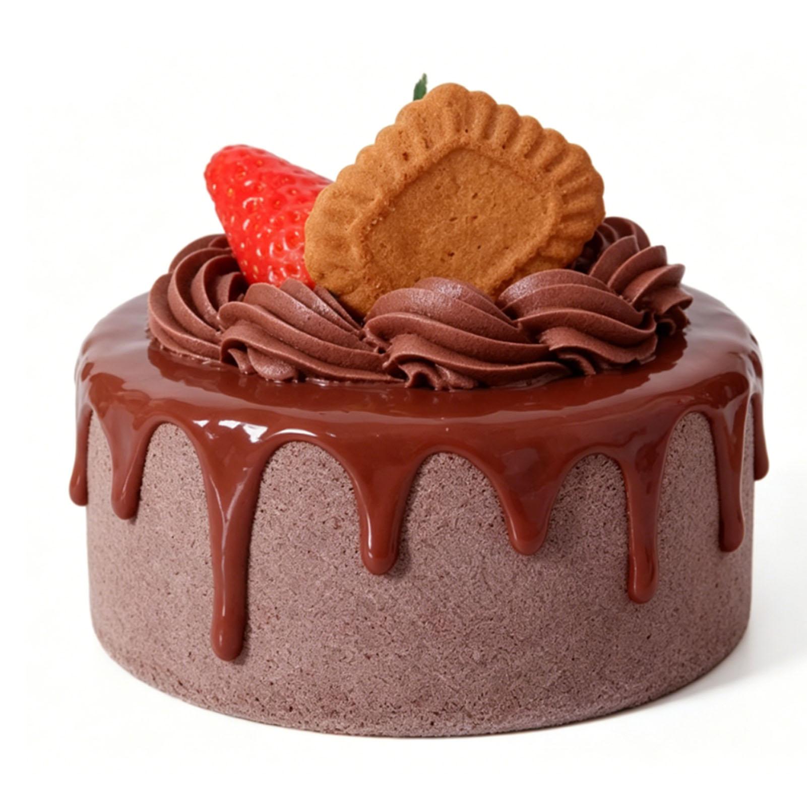 Artificial Birthday Cake 4 Inch Realistic Simulation Cake Display Model for Bakery Shop Window Photography Props 4 Inch