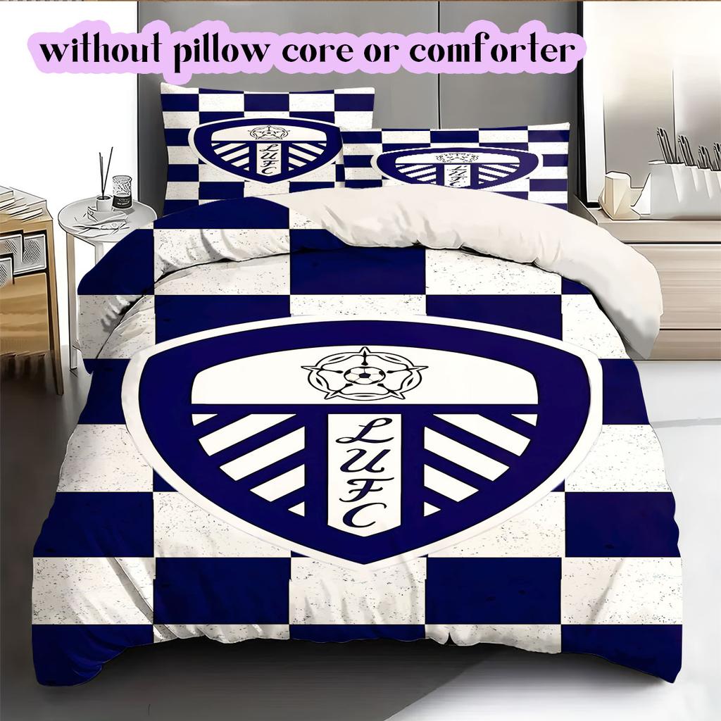 Leeds United Pattern Bedding,Quilt Set Quilt Cover Pillowcase Home Birthday Gift (1*duvet cover+2*pillowcase,without core)
