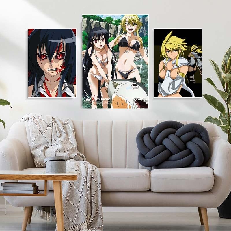 Akame Ga Kill Anime-Poster und Drucke, Wandkunst, Dekoration, weißes Papier, dekorative Gemälde, Bilder, Wohnzimmer, Zuhause, Wandbild