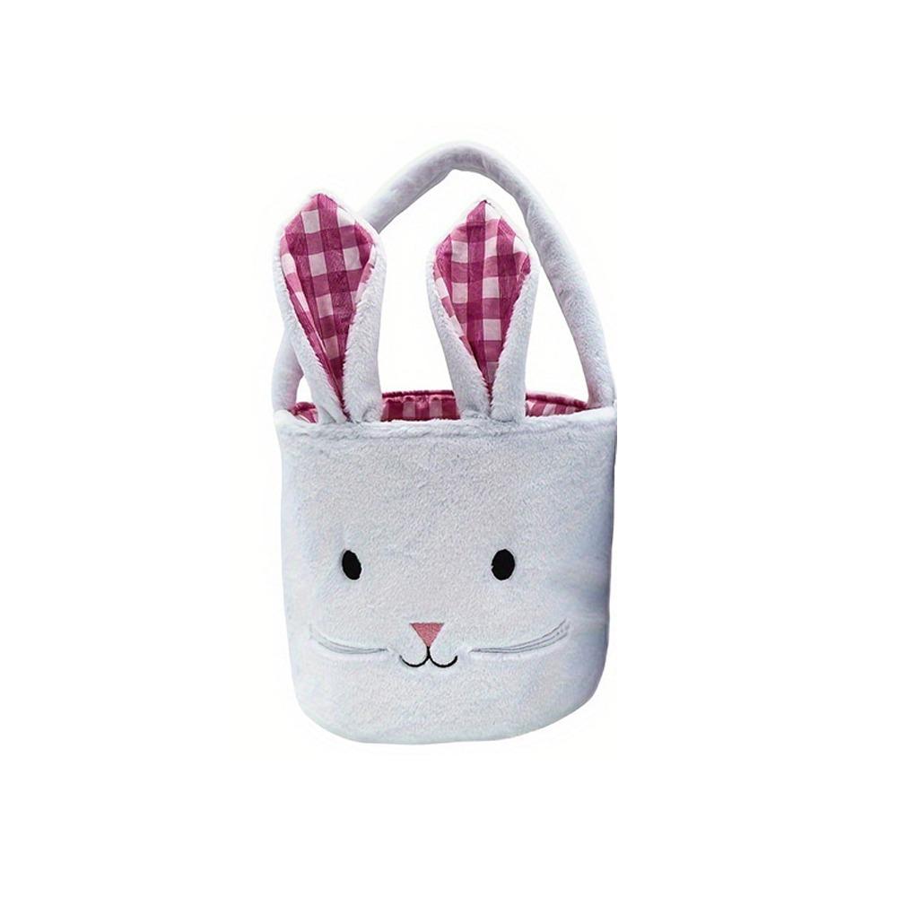 Hand-Held Easter Basket Soft Children's Easter Basket Cute Rabbit Candy Bag  Desktop