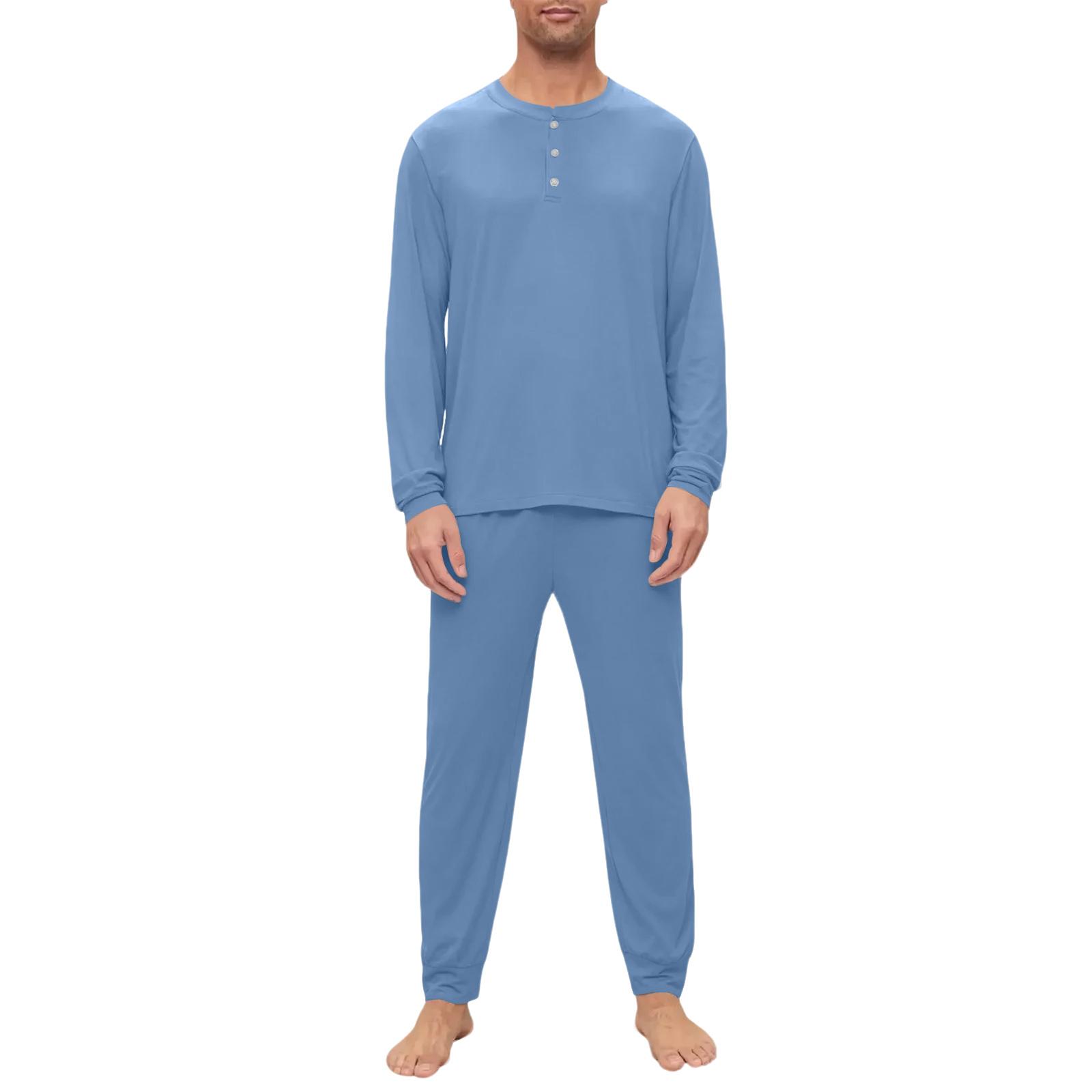 

Мужской пижамный комплект, с длинным рукавом и длинными брюками, двухпредметный комплект S