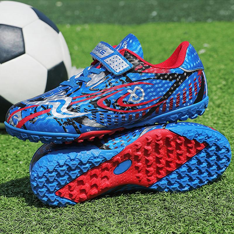 Childrens Soccer Shoes  New Soft Flat Grass Training Anti Slip Cushioning Daily Training Contest Football Shoes for Kids