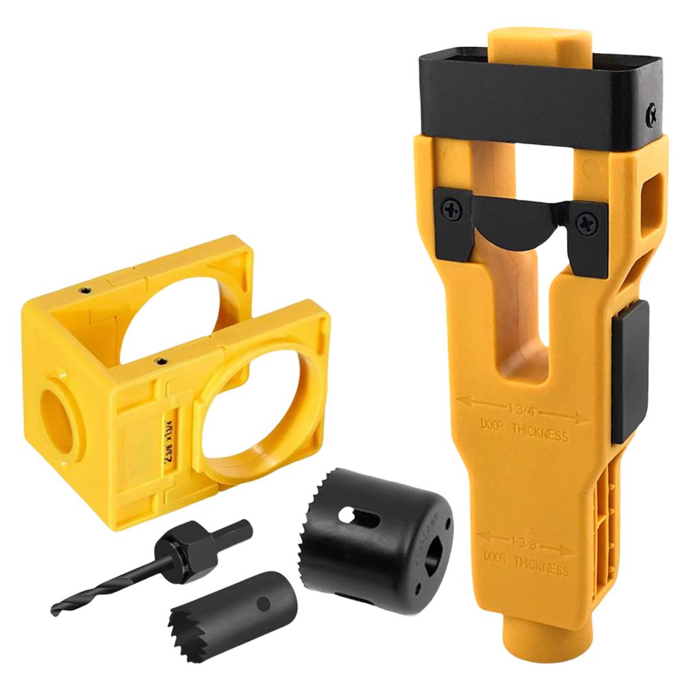 

Набор для установки защелки деревянной двери 1-3/8-1-3/4 дюйма Набор коронок по дереву из углеродистой стали Набор для сверления ручек двери для легкой установки замка жёлтый