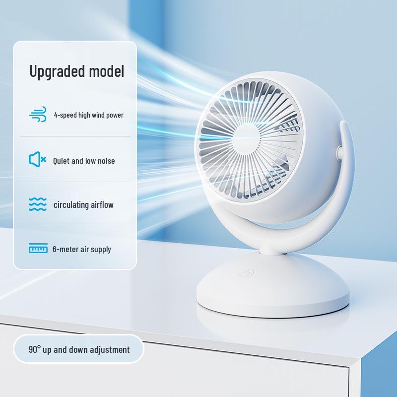 Rechargeable USB Air Circulator Fan: Strong Wind, Home & Dorm Desktop Fan Desktop