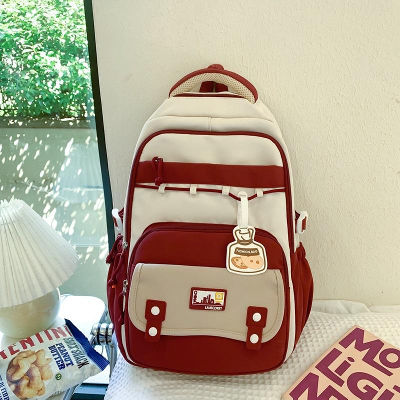 Schultasche Schultasche College-Studentin weiblich einfach große Kapazität Mittelschule Computerrucksack Mädchen High-School-Schüler Reiserucksack Trend