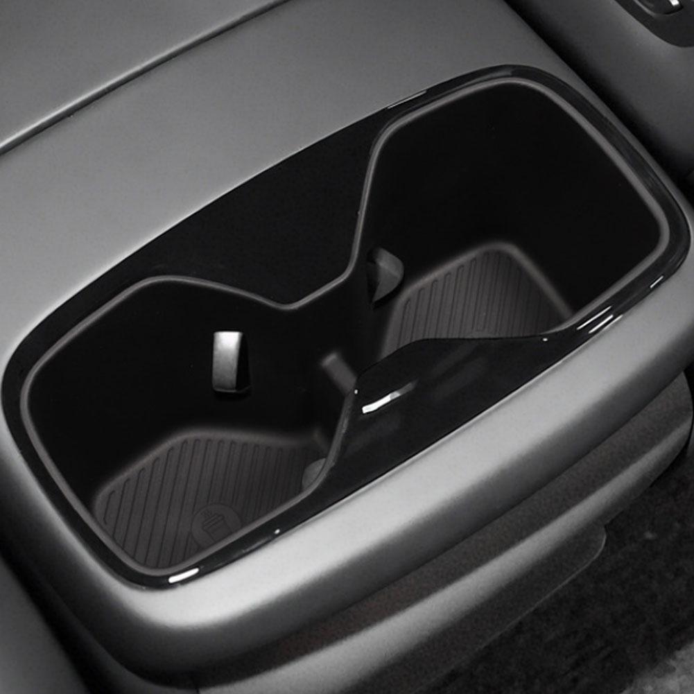 For Kia EV9 2025 2025 TPE Armrest Rear Water Cup Holder Storage Box Tray Organizer Car Interior Accessories Black Auto Storage