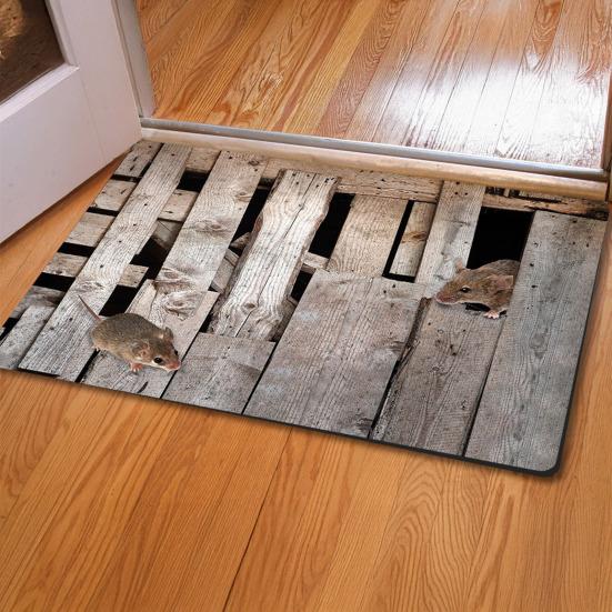 Floor Mat 3D Optical Illusion Rug with Realistic Hole Effect High-Resolution Printing Non-Slip Soft