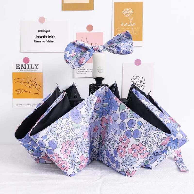 Автоматический складной зонт HANDUNYOU в французском стиле с рисунком сирени маслом